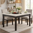 Pemberly Row Counter Height Table with Marble Top in White and Black