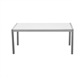 Pemberly Row Contemporary 71-Inch Outdoor Aluminum Dining Table in White