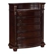 Pemberly Row 5-Drawer Wooden Chest with Engraved Details & Marble Top