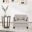 Pemberly Row Contemporary Accent Chair in Dusty White Faux Leather