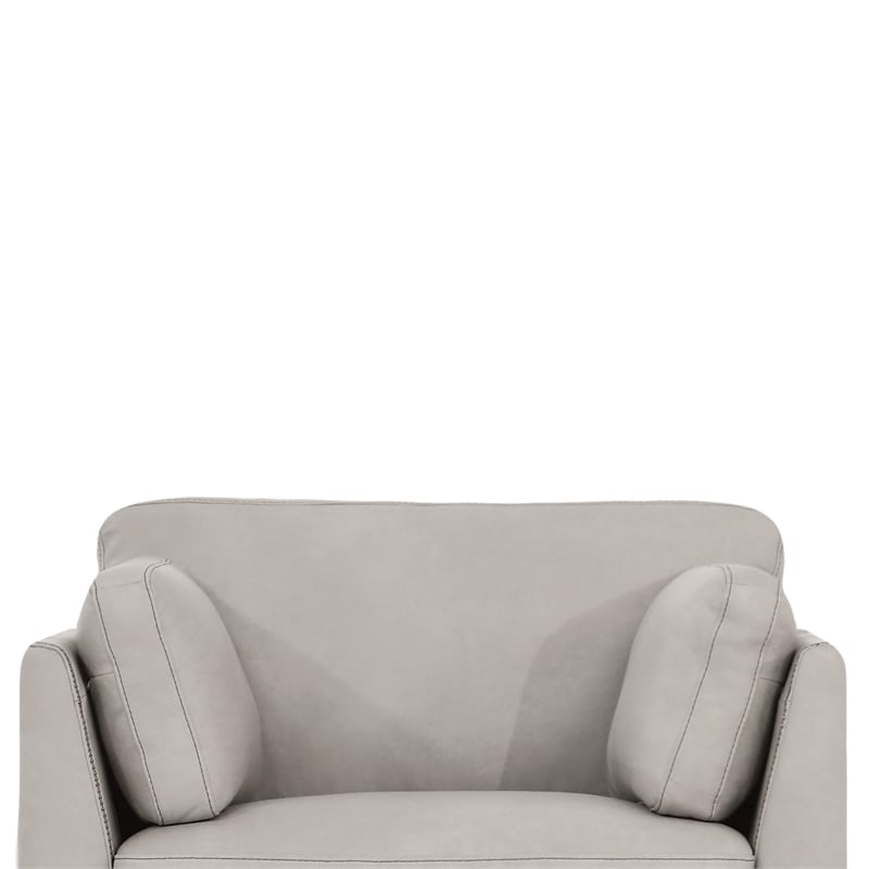 Pemberly Row Contemporary Accent Chair in Dusty White Faux Leather