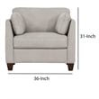 Pemberly Row Contemporary Accent Chair in Dusty White Faux Leather