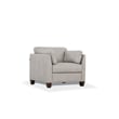 Pemberly Row Contemporary Accent Chair in Dusty White Faux Leather