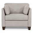 Pemberly Row Contemporary Accent Chair in Dusty White Faux Leather