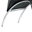 Pemberly Row Accent Chair Set of 2 with Chrome Legs in Black Vegan Faux Leather