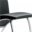 Pemberly Row Accent Chair Set of 2 with Chrome Legs in Black Vegan Faux Leather
