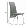 Pemberly Row Accent Chair Set of 2 with Chrome Legs in Gray Vegan Faux Leather