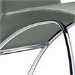 Pemberly Row Accent Chair Set of 2 with Chrome Legs in Gray Vegan Faux Leather