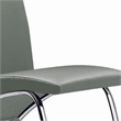 Pemberly Row Accent Chair Set of 2 with Chrome Legs in Gray Vegan Faux Leather