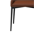 Pemberly Row Dining Chair Set of 2 with Black Base in Cognac Vegan Leather