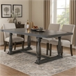 Pemberly Row Wooden Dining Table with Trestle Base 42 x 84 x 31 Inches in Gray