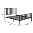 Pemberly Row Full Bed with Slatted Metal Frame in Oak Brown and Black MDF Wood