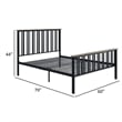 Pemberly Row Full Bed with Slatted Metal Frame in Oak Brown and Black MDF Wood