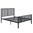 Pemberly Row Full Bed with Slatted Metal Frame in Oak Brown and Black MDF Wood