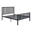 Pemberly Row Full Bed with Slatted Metal Frame in Oak Brown and Black MDF Wood