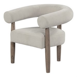 Pemberly Row 33&quot Armchair with Wishbone Curved Frame in Cream Beige and Taupe