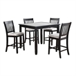 Pemberly Row 5 Pc Counter Height Dining Table and Chairs Set in Black and White