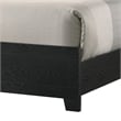 Pemberly Row King Size Bed with Wood Headboard with Lights and Shelves in Black