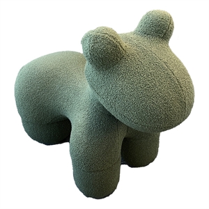 Pemberly Row 33&quot Pony Chair Stuffed Animal Kids Chair in Green with Wood Frame