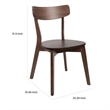 Pemberly Row Dining Side Chair Set of 2 in Walnut Brown Rubberwood