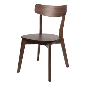 Pemberly Row Dining Side Chair Set of 2 in Walnut Brown Rubberwood