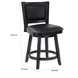 Pemberly Row Swivel Counter Height Stool Chair in Black w/ Nailhead Faux Leather