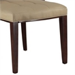 Pemberly Row Dining Chair 2Pc in Tufted Tan Faux Leather with Brown Wood Frame