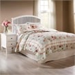 Pemberly Row 3Pc Full/Queen Bedspread Set with 2 Shams in Rose Print Blue Cotton