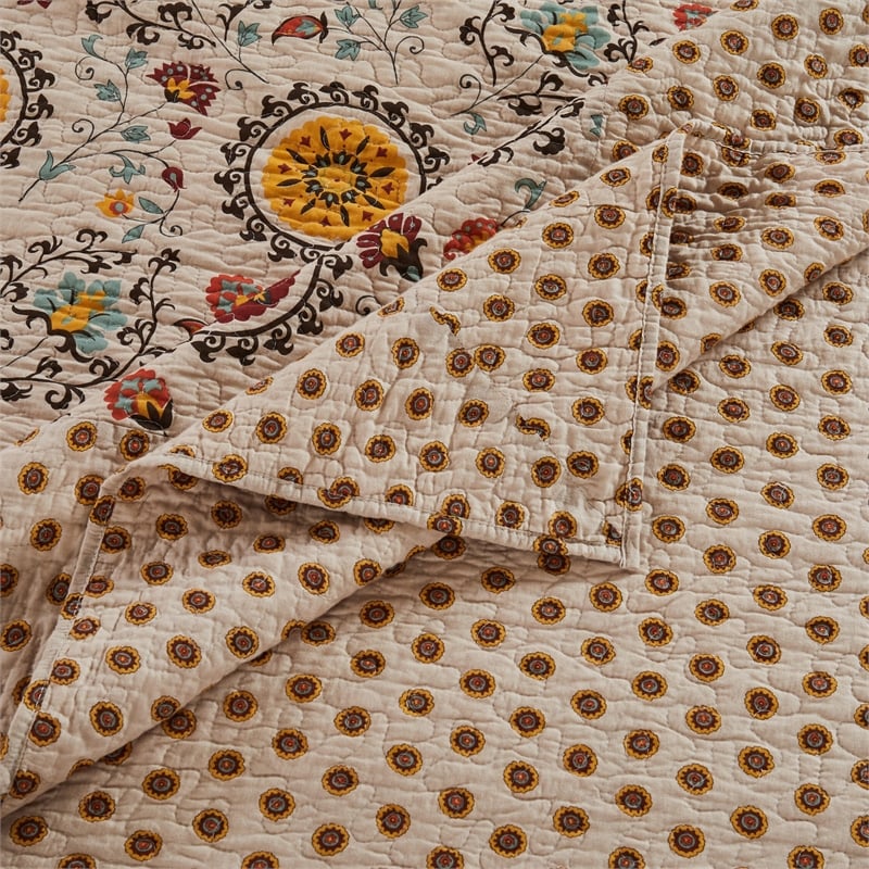 Pemberly Row 3Pc Queen Bedspread Set with 2 Shams in Floral Crest