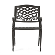 Pemberly Row Outdoor Armchair Set of 2 in Bronze Cast Aluminium w/ Lattice Back