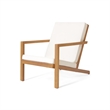Pemberly Row 3Pc Outdoor Patio Table Set w/ 2 Chairs in Brown Acacia Wood Cream