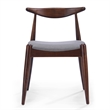 Pemberly Row Dining Side Chair Set of 2 w/ Open Curved Back in Brown Rubberwood
