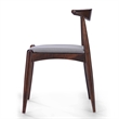 Pemberly Row Dining Side Chair Set of 2 w/ Open Curved Back in Brown Rubberwood