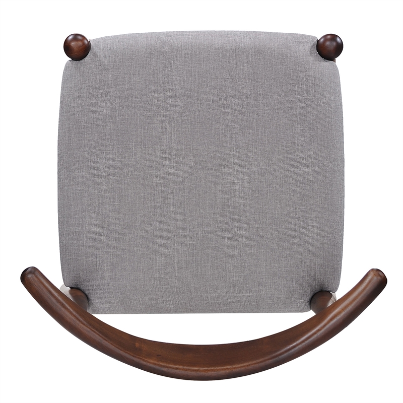 Pemberly Row Dining Side Chair Set of 2 w/ Open Curved Back in Brown Rubberwood