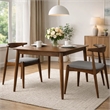 Pemberly Row Dining Side Chair Set of 2 w/ Open Curved Back in Brown Rubberwood