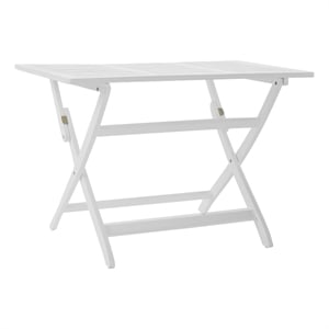 Pemberly Row 44&quot Outdoor Foldable Rectangular Dining Table in White Acacia Wood