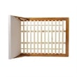 Pemberly Row Queen Platform Bed in Beige Upholstered Headboard & Acacia Wood