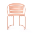 Pemberly Row 3 Pc Outdoor Bistro Set with 1 Oval Table and 2 Chairs in Pink Iron