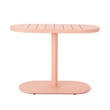 Pemberly Row 3 Pc Outdoor Bistro Set with 1 Oval Table and 2 Chairs in Pink Iron
