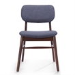 Pemberly Row Side Chair Set of 2 w/ Padded Back & Seat in Dark Gray & Rich Brown