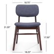 Pemberly Row Side Chair Set of 2 w/ Padded Back & Seat in Dark Gray & Rich Brown