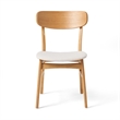 Pemberly Row Dining Side Chair 2Pc with Open Curved Back in Light Beige & Brown