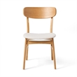 Pemberly Row Dining Side Chair 2Pc with Open Curved Back in Light Beige & Brown