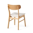 Pemberly Row Dining Side Chair 2Pc with Open Curved Back in Light Beige & Brown