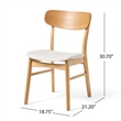 Pemberly Row Dining Side Chair 2Pc with Open Curved Back in Light Beige & Brown