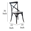 Pemberly Row Dining Side Chair 2Pc with X Shaped Backrest in Black Pine