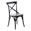 Pemberly Row Dining Side Chair 2Pc with X Shaped Backrest in Black Pine