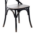 Pemberly Row Dining Side Chair 2Pc with X Shaped Backrest in Black Pine