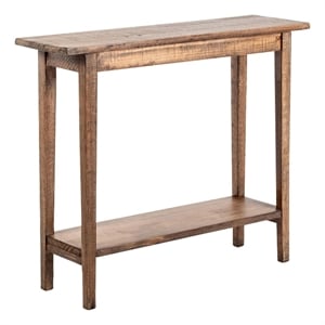 Pemberly Row 36&quot Sofa Console Table with Open Shelf in Brown Reclaimed Pine