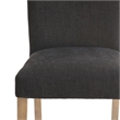 Pemberly Row Dining Side Chair Set of 2 in Black Fabric w/ Gray Oak Tapered Legs
